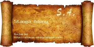 Stanga Adony névjegykártya